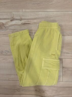 Aritzia TNA Yellow Cargo Joggers